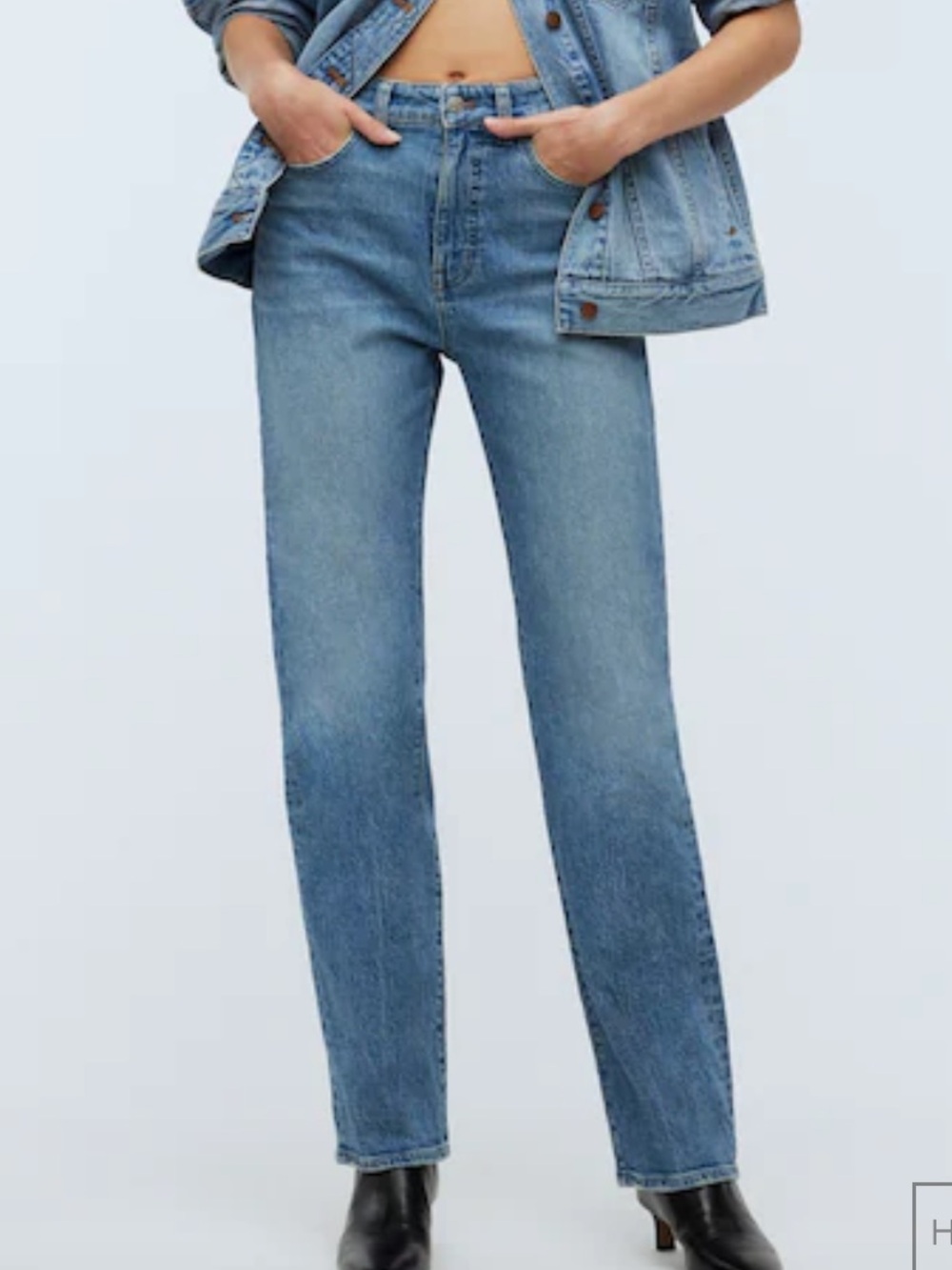 Madewell 90s Straight Classic Midwash Blue‎ Straight-Leg Jeans Size 31